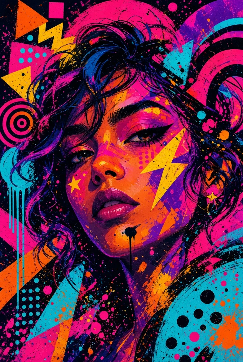 Funky portrait wall artwork sample